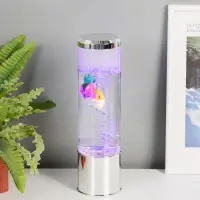 Светильник "Аквариум с рыбками" LED RGB 4,5Вт USB серебро 8,7х8,7х27 см