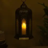 Подсвечник фонарь "Золотое кружево" железо 19,5х19,5х35,5 см