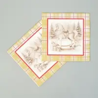 Салфетки бумажные трёхслойные &laquo;Скатерть с лошадью на золоте&raquo;, 33х33, 20 шт