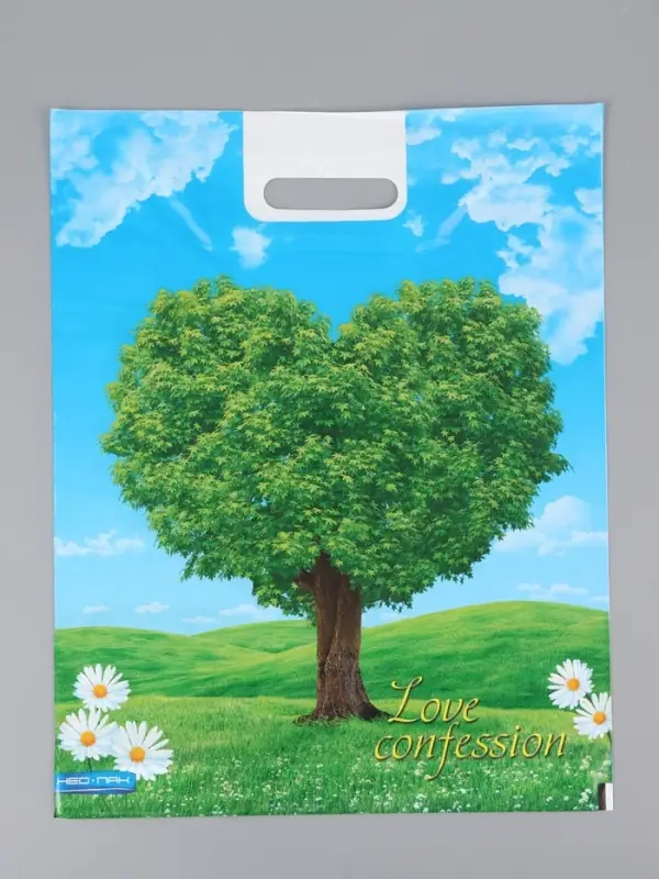 Пакет "Признание, полиэтиленовый с вырубной ручкой 38х47 см, 60 мкм