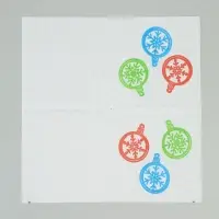 Салфетки бумажные однослойные &laquo;Шарики - снежинки&raquo;, 24х24, 50 шт