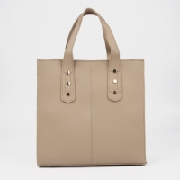 Сумка женская тоут на молнии, цвет бежевый