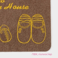 Коврик придверный грязезащитный Доляна &laquo;Тапочки&raquo;, влаговпитывающий, 35&times;58 см, цвет МИКС