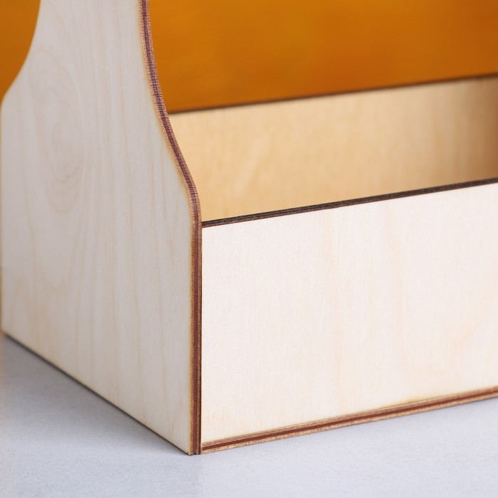 Кашпо деревянное 20&times;12.5&times;20 см Стелла Моно, ручка верёвка, натуральный Дарим Красиво