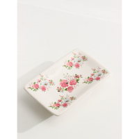 Набор аксессуаров для ванной комнаты &laquo;Розовые розы&raquo;, 4 предмета (дозатор 300 мл, мыльница, 2 стакана), цвет белый