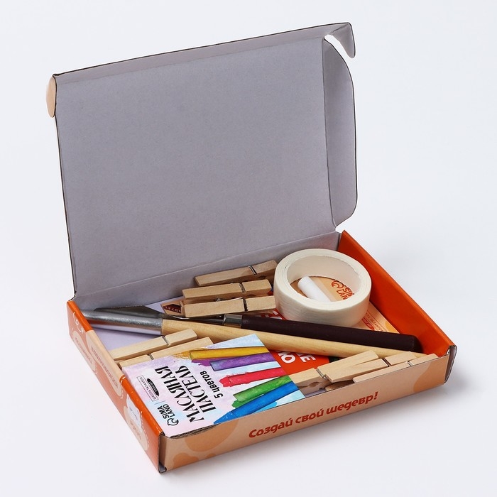 Набор для рисования масляной пастелью. Открытки своими руками &laquo;Озарные зверята&raquo;, набор для творчества