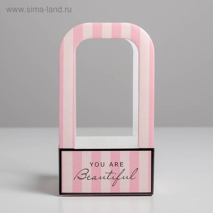 Коробка-переноска для цветов &laquo;Розовая&raquo;, 12 см &times; 12 см &times; 22 см