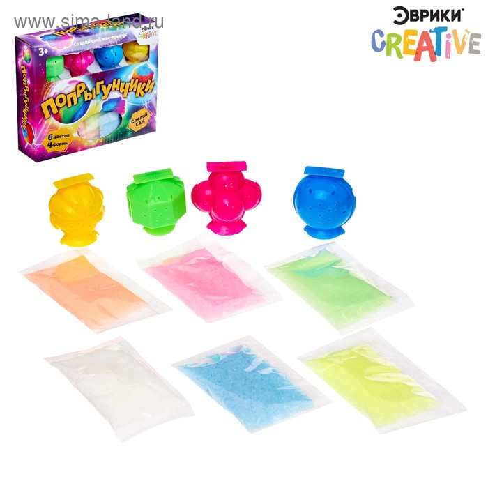 Набор для опытов &laquo;Попрыгунчики&raquo;, 4 формы, 6 цветов