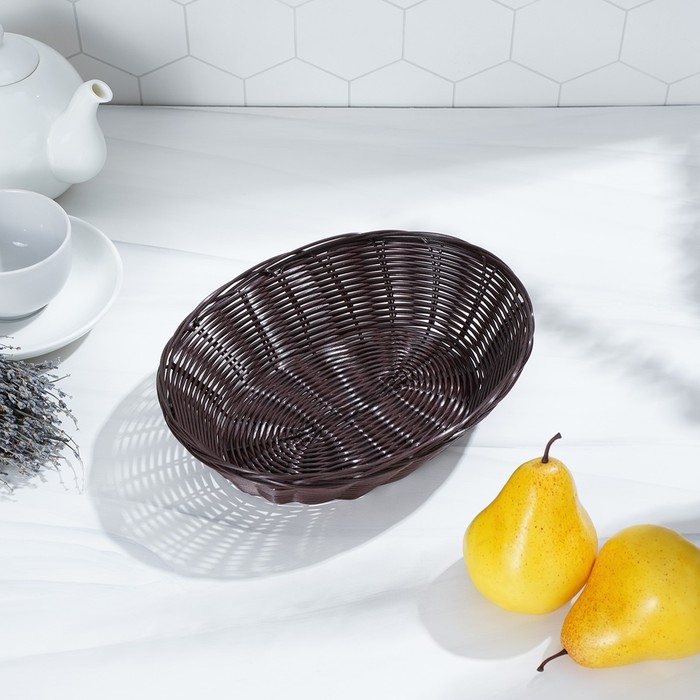 Корзинка для подачи Доляна &laquo;Шоко&raquo;, 25&times;17&times;6 см, цвет коричневый