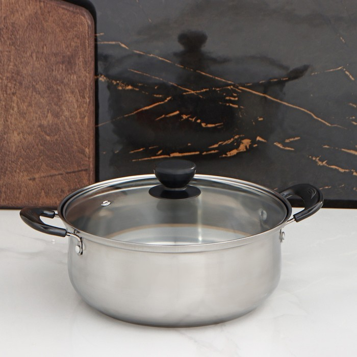 Кастрюля из нержавеющей стали Promo, 2,3 л, 22&times;9 см, с крышкой