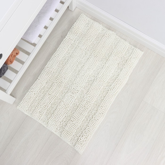 Коврик для дома LaDо́m, букли, плотность 1900 г, 50&times;80 см, цвет белый