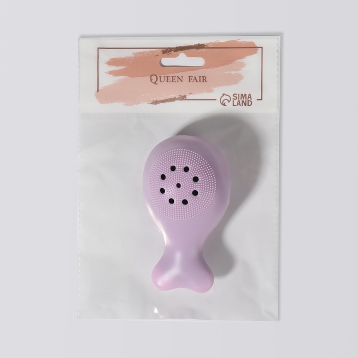 Щётка для умывания &laquo;Кит&raquo;, силиконовая и поролоновая, 9,8 см, цвет МИКС