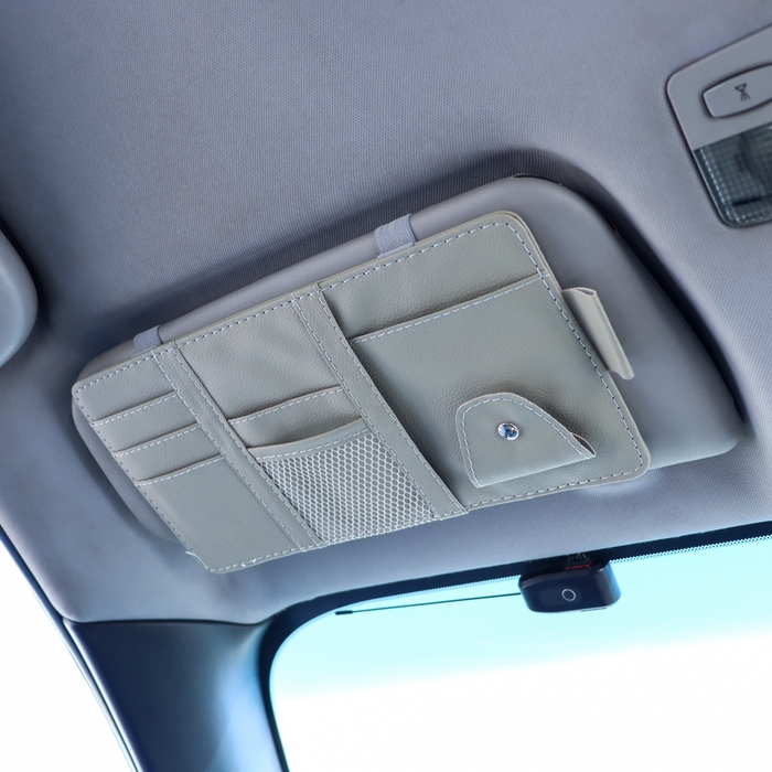 Органайзер на солнцезащитный козырек, 30&times;14.5 см, серый