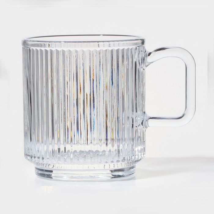 Кружка стеклянная &laquo;Грани&raquo;, 350 мл, 8,5&times;9,5 см