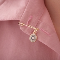 Булавка-оберег &laquo;Медальон&raquo; глаз, 3 см, цвет бело-синий в золоте