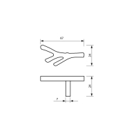 Ручка кнопка CAPPIO "Ветка", цвет старинное серебро