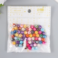 Бусины для творчества пластик "Мраморные. Ассорти" d=0,8 см набор 20 гр