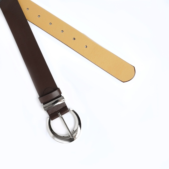 Ремень жен 06-01-02-01 Июнь2, 3,3*0,3*110 см, винт,пряжка металл, 1 прокол, коричневый