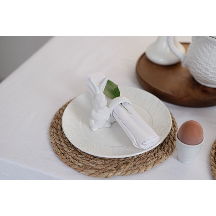 Кольцо для салфеток Доляна &laquo;Зайка&raquo;, 9,1&times;4,3&times;10,5 см, цвет белый