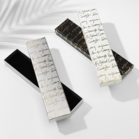 Коробочка подарочная под браслет/часы/цепочку &laquo;Курсив&raquo;, 21&times;4,3 (размер полезной части 19,9&times;4,1 см), цвет МИКС