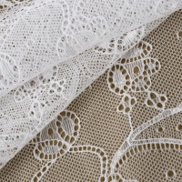 Кружевная эластичная ткань, 190 мм &times; 2,7 &plusmn; 0,5 м, цвет белый