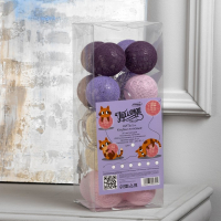 Гирлянда &laquo;Нить&raquo; 5 м с насадками &laquo;Клубки лиловые&raquo;, IP20, прозрачная нить, 20 LED, свечение белое, 220 В