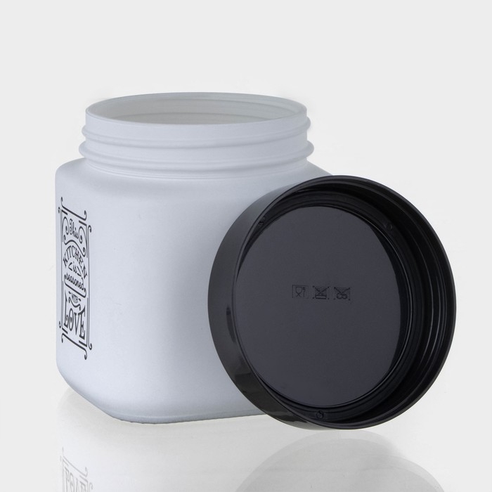 Банка стеклянная для сыпучих продуктов &laquo;Любовь на кухне&raquo;, 1 л, цвет белый