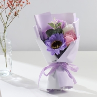 Букет из мыльных лепестков "Сиреневый туман" 11х8х25 см