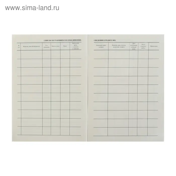 Журнал учёта работы педагога дополнительного образования в объединении (секции, клубе, кружке) А4, 20 листов, обложка офсет 120 г/м&sup2;, блок писчая бумага 60 г/м&sup2;