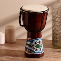 Сувенирный музыкальный инструмент "Барабан Джембе узорчатый" 30х16х16 см МИКС