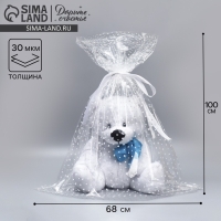 Пакет пропиленовый &laquo;Сердечки&raquo;, 68 х 100 см