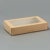 Контейнер навынос, с окном, крафт, МИКС, 20&times;12&times;4 см