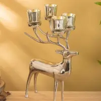Подсвечник на 4 свечи "Олень" 17х26,5х38 см, алюминий