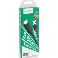 Кабель Hoco X88, Type-C - USB, 3 А, 1 м, передача данных, ПВХ, чёрный