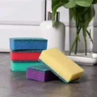 Губка для посуды с чистящим слоем Доляна &laquo;Эконом&raquo;, 7.5&times;4.5&times;2.5 см, 5 шт, мини