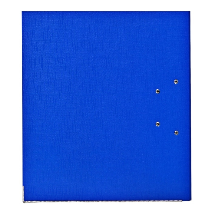 Папка-регистратор А4, 75 мм, Calligrata, ПВХ, тиснение "лен", металлическая окантовка, карман на корешок, собранная, синяя, микс