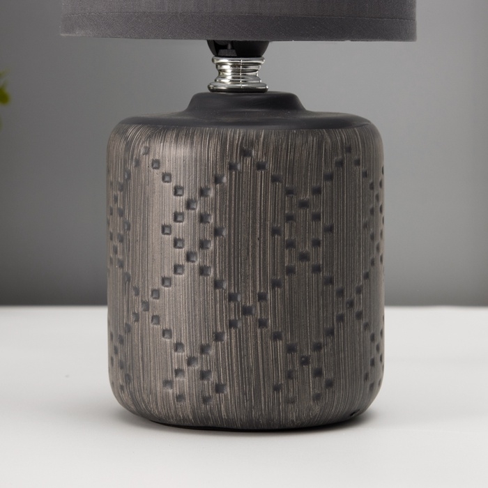 Настольная лампа с абажуром RISALUX &laquo;Мерида&raquo;, Е14, 40 Вт, серый, 13&times;13&times;28 см