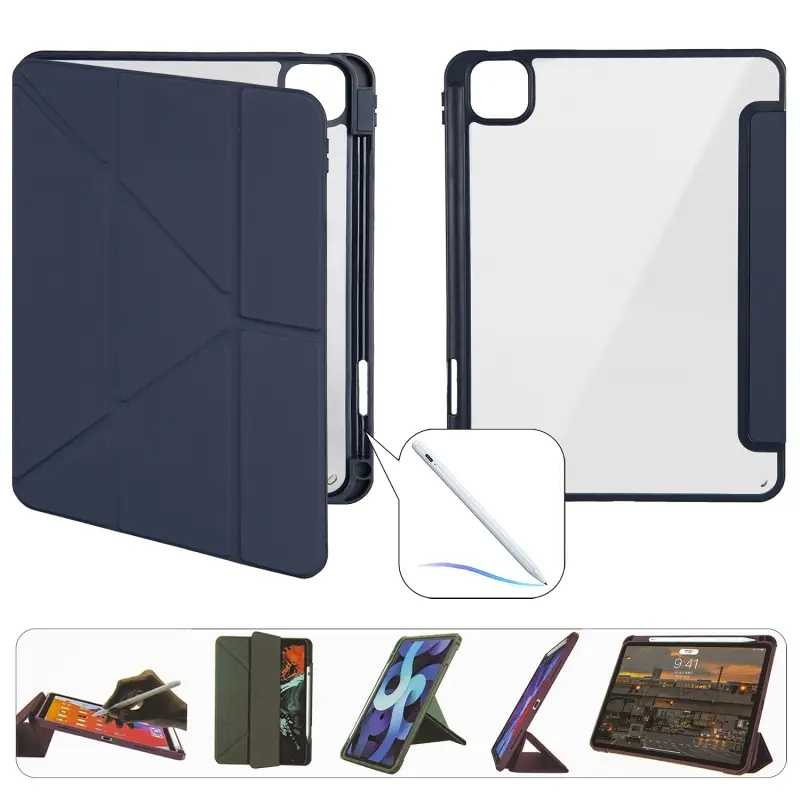 Чехол-книжка iPd Air 11 (2024) Smart Case Crystal Folio (Pencil) Dark Blue