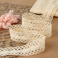 Кружево вязаное, 38 мм &times; 15 &plusmn; 1 м, цвет бежевый