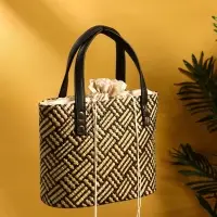 Сумка плетёная из пандана 25х18х38 см, цв. бежево-коричневый