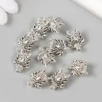 Бусина для творчества металл "Волк" серебро 1,3х1,8 см