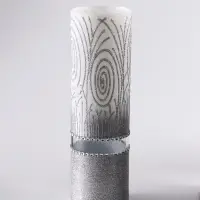 Ваза &laquo;Соблазн&raquo;, прямая, h=26 см, стекло, бело-серебристая