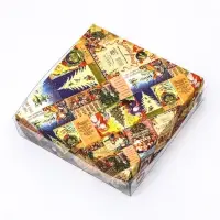 Коробка для печенья, кондитерская новогодняя упаковка, &laquo;Новогодняя афиша&raquo;, 12&times;12&times;3 см