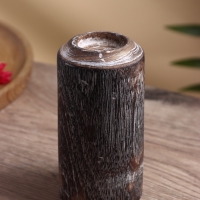 Подсвечник из дерева Джати, d 3 см, 8х8х20 см, цв. темно-коричневый