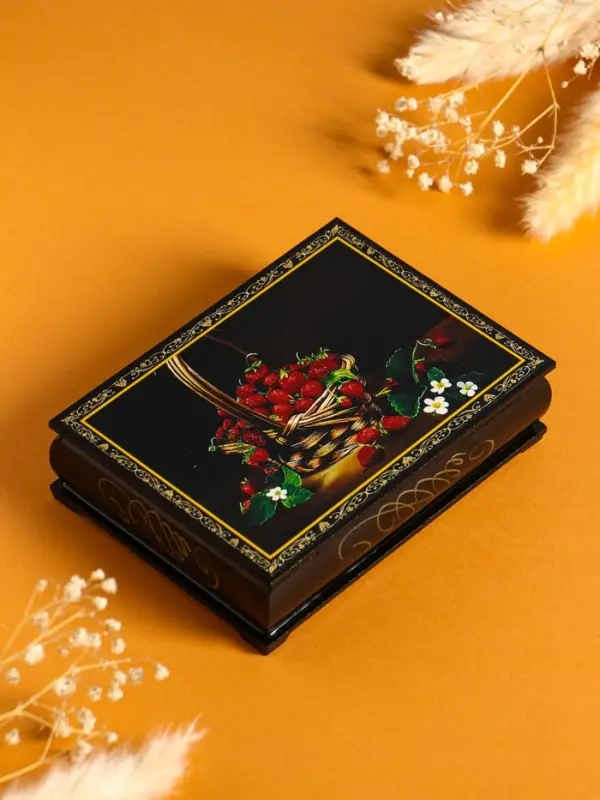 Шкатулка &laquo;Ягоды&raquo;, 10&times;14 см, лаковая миниатюра