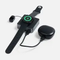 Внешний аккумулятор с беспроводной зарядкой Aura Power, серый