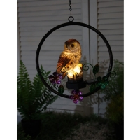 Садовый светильник на солнечной батарее &laquo;Филин&raquo;, 27 см, 1 LED, свечение тёплое белое