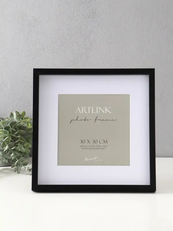Фоторамка МДФ "Camila" 30х30 см, с паспарту (18х18 см), чёрный