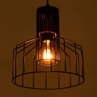 Светильник "Крит" 1х40Вт Е27 черный/коричневый 24,5х24,5х32(132)см