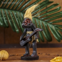 Сувенир дерево "Абориген-гитарист" 16х10х8 см